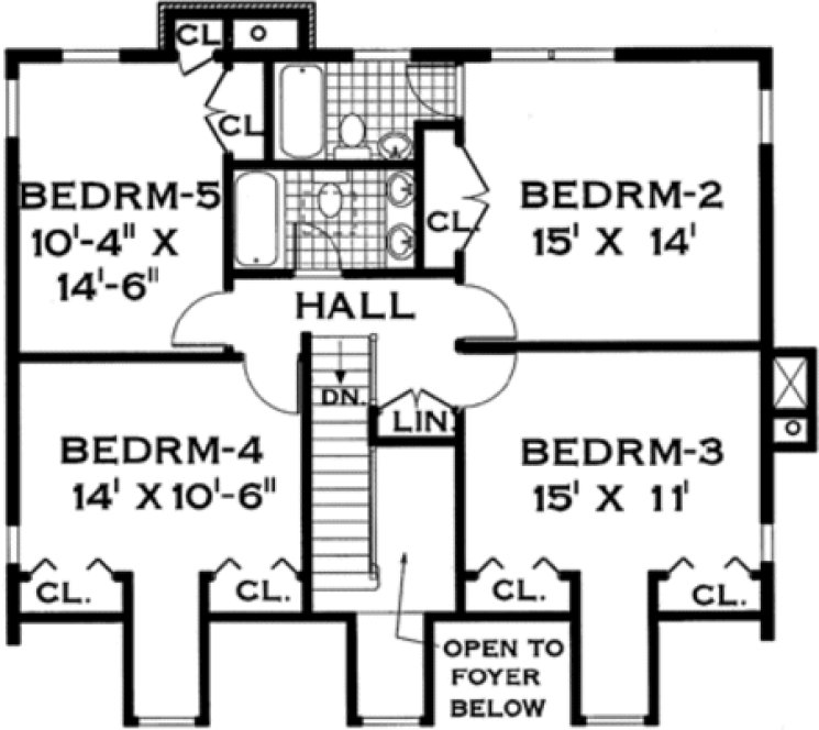 Second Floor Plan for House Plan #388202