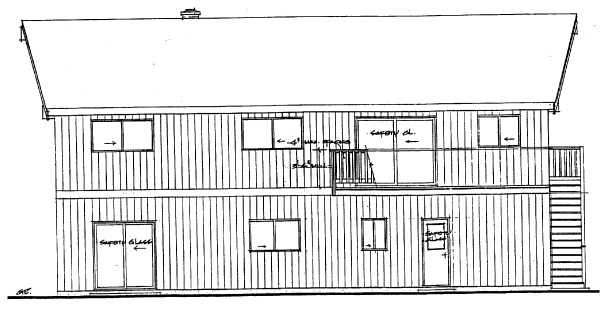 Rear Elevation for House Plan #200236