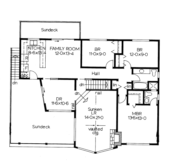 Main Floor Plan for House Plan #200236