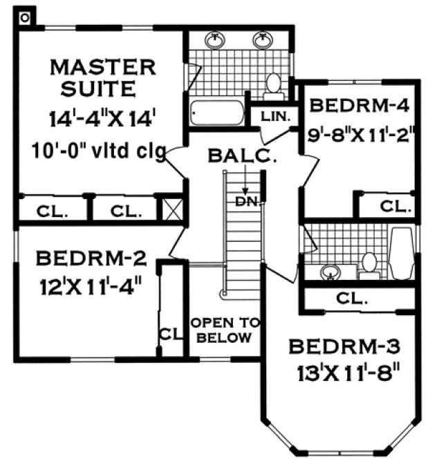 Second Floor Plan for House Plan #380402