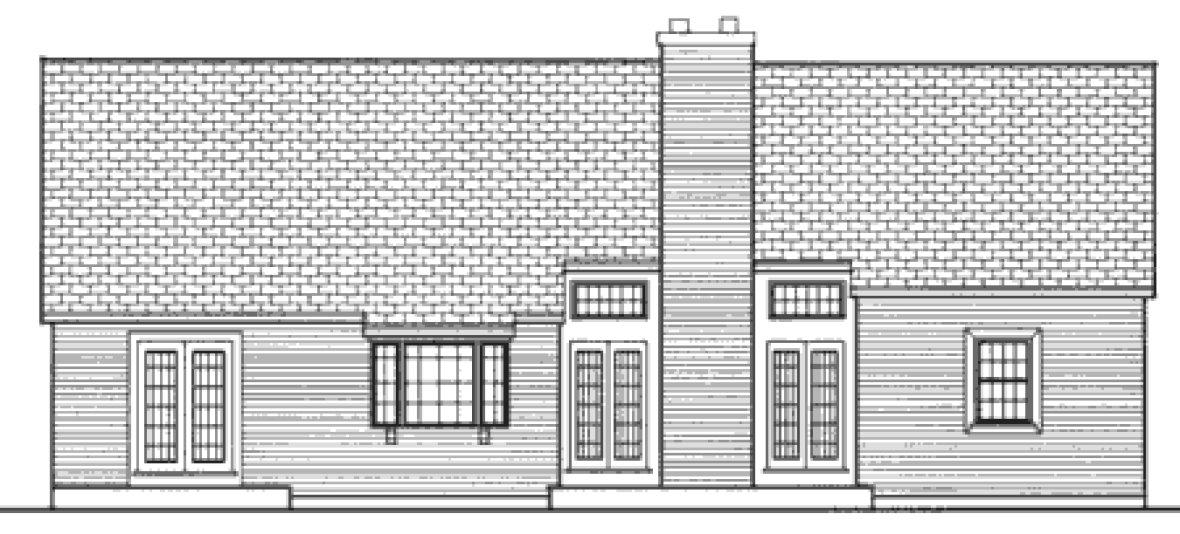 Rear Elevation for House Plan #381402