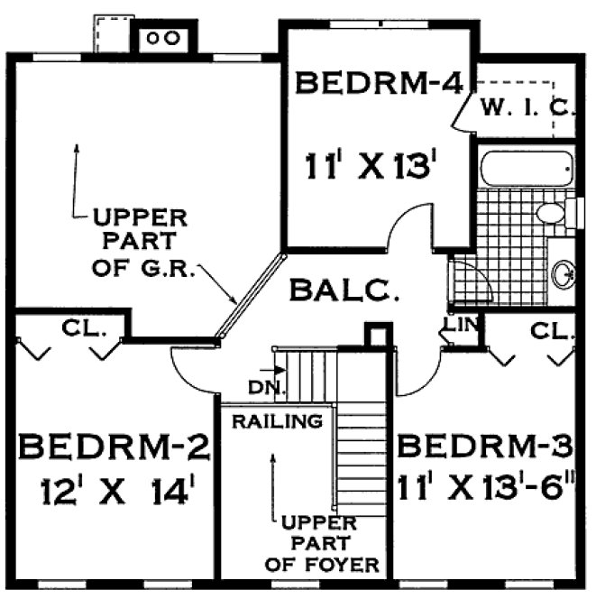 Second Floor Plan for House Plan #382502