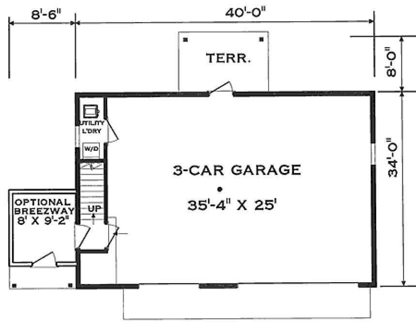 Floorplan lower for House Plan #382062