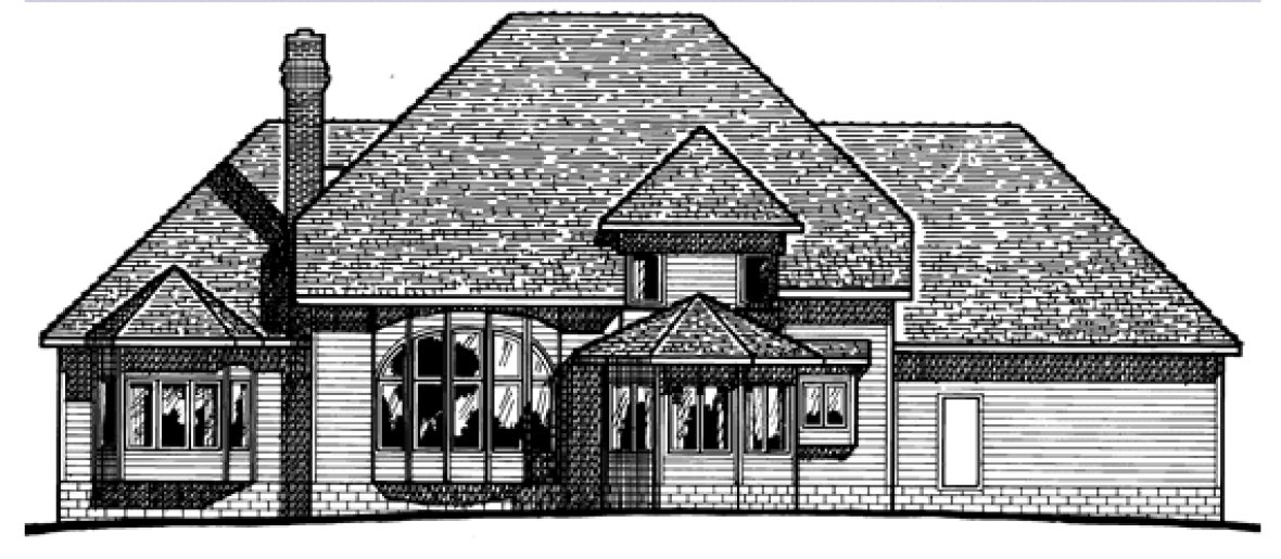 Rear Elevation for House Plan #158851