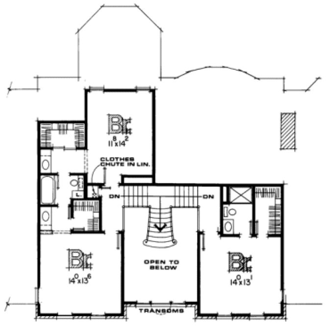Second Floor Plan for House Plan #158851