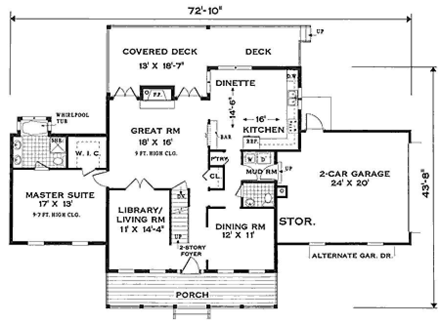 Main Floor Plan for House Plan #385162