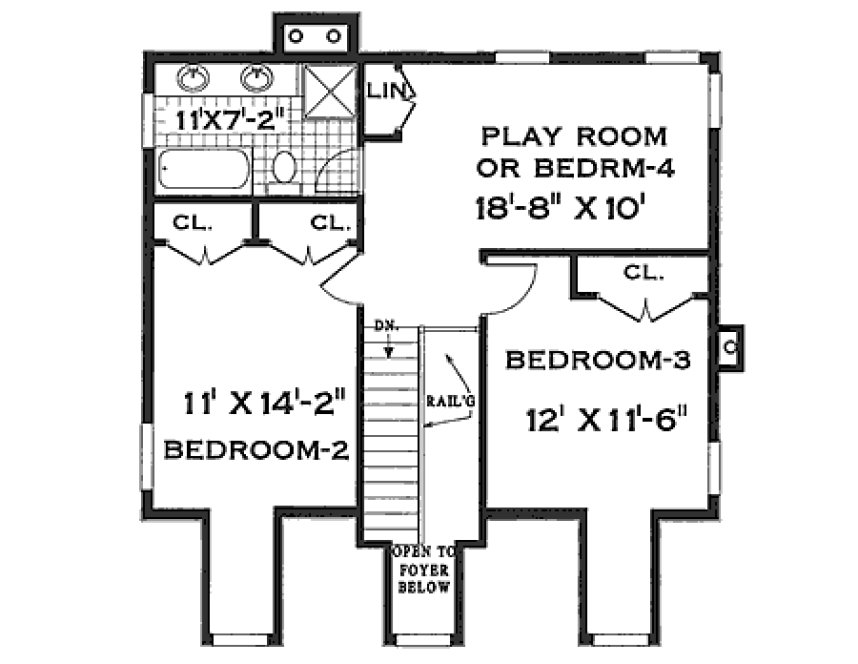 Second Floor Plan for House Plan #385162