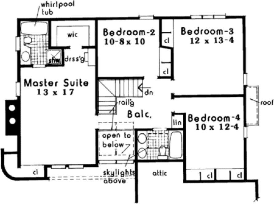 Second Floor Plan for House Plan #380308
