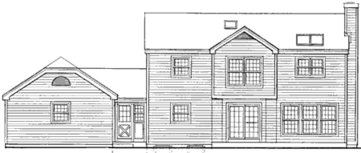 Rear Elevation for House Plan #380209