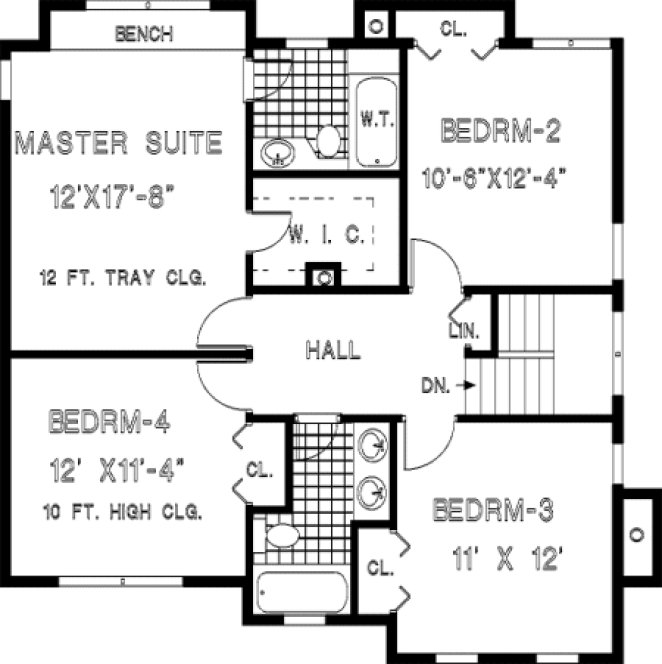 Second Floor Plan for House Plan #380119