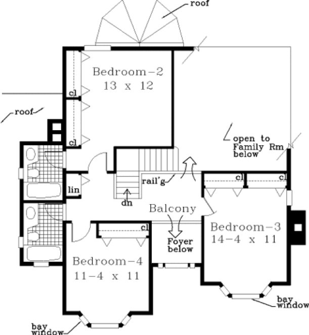 Second Floor Plan for House Plan #380219
