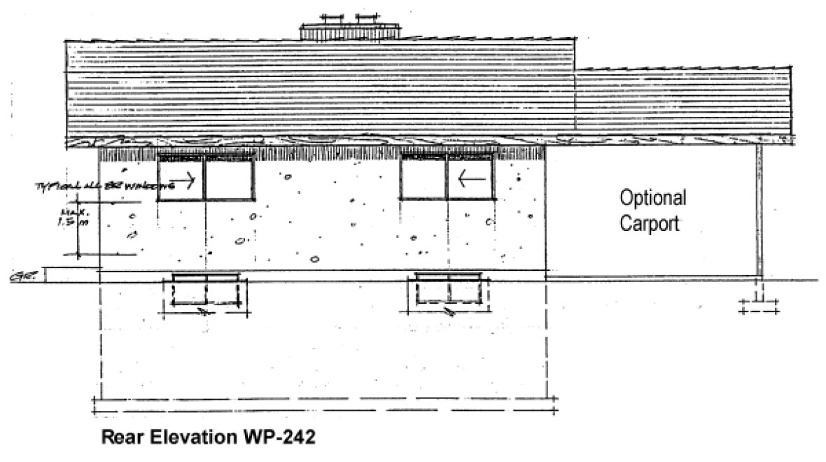 Rear Elevation for House Plan #200242