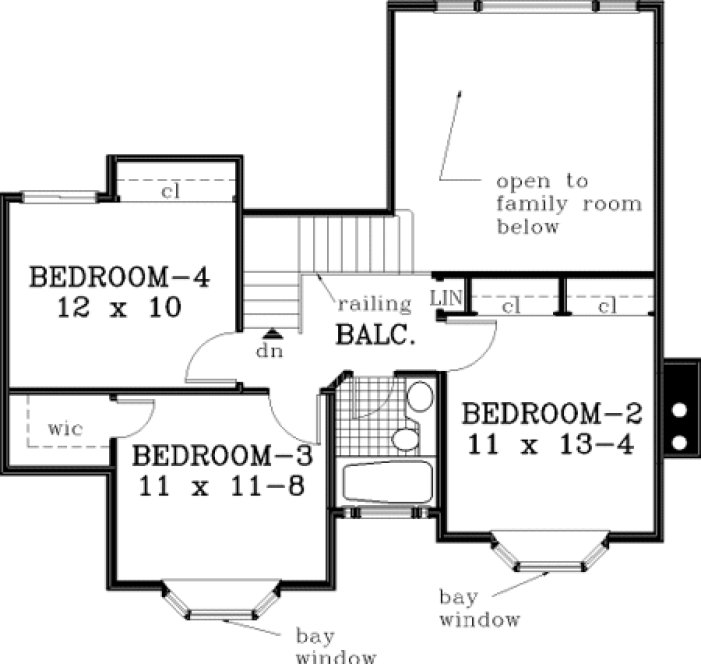 Second Floor Plan for House Plan #381219