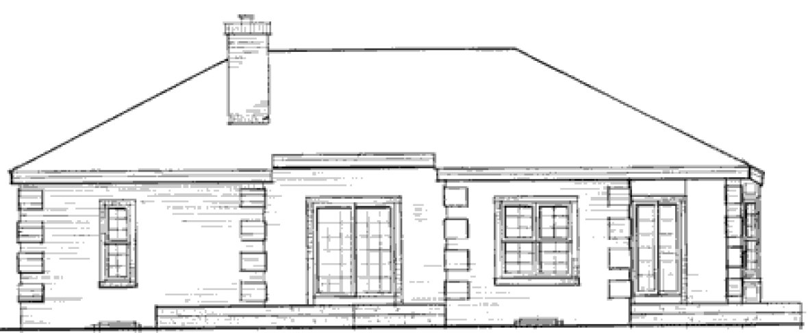 Rear Elevation for House Plan #380039
