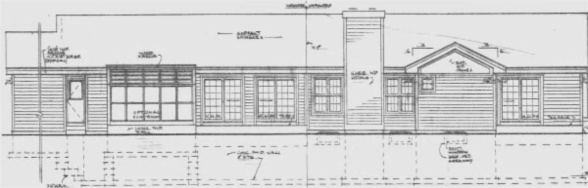 Rear Elevation for House Plan #380339