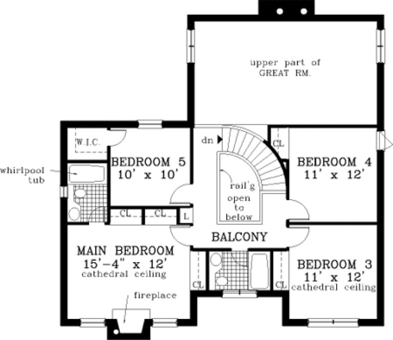 Second Floor Plan for House Plan #380539