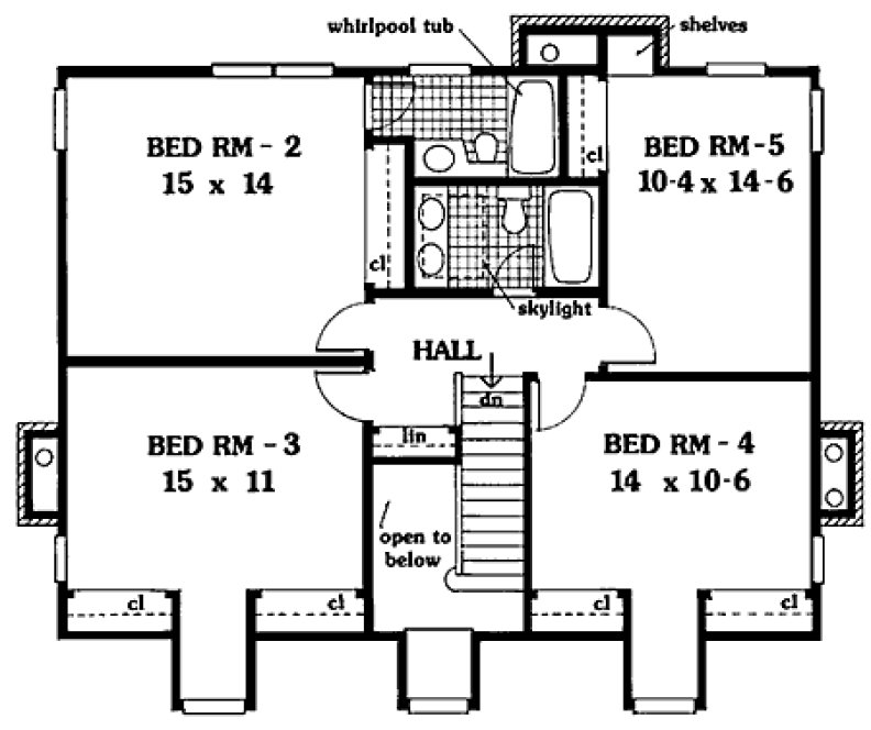 Second Floor Plan for House Plan #380639