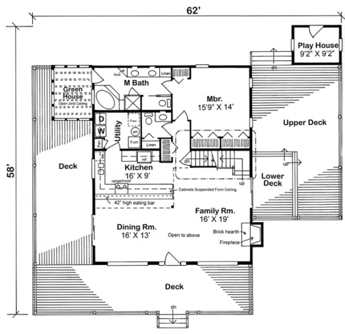 Main Floor Plan for House Plan #185151