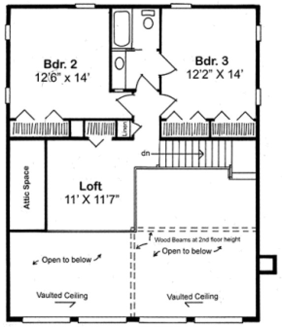 Second Floor Plan for House Plan #185151