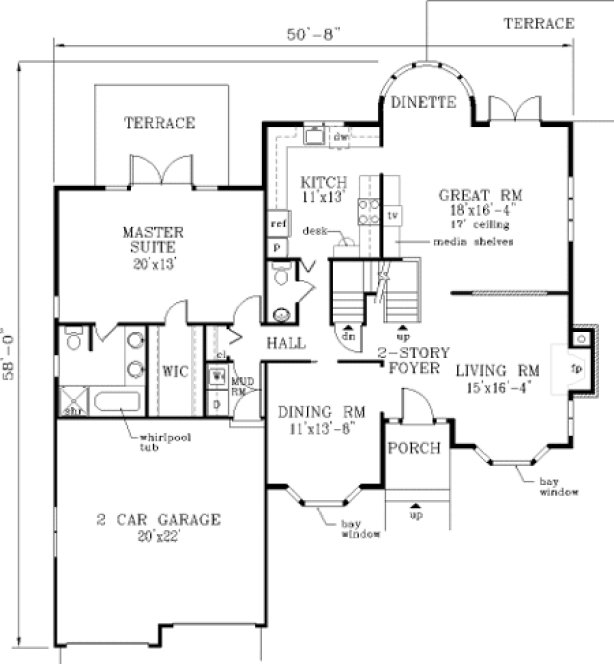 Main Floor Plan for House Plan #380939