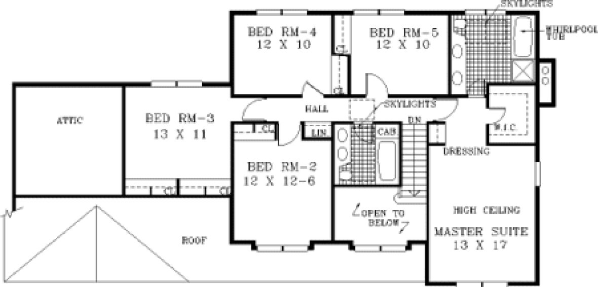 Second Floor Plan for House Plan #382939