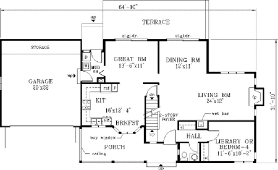 Main Floor Plan for House Plan #384939