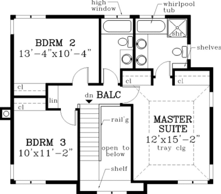 Second Floor Plan for House Plan #384939