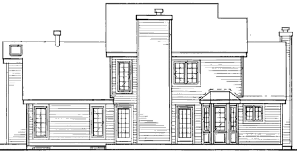 Rear Elevation for House Plan #386939