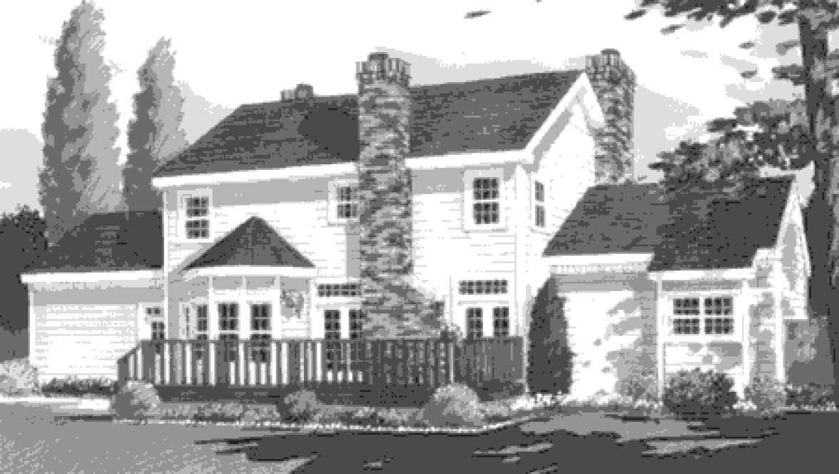 Rear Elevation for House Plan #387939