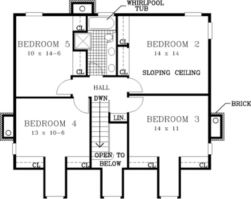 Second Floor Plan for House Plan #387939