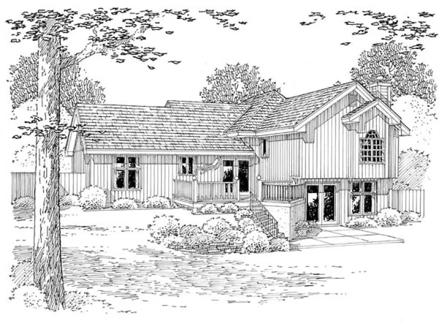 Rear Elevation for House Plan #189022