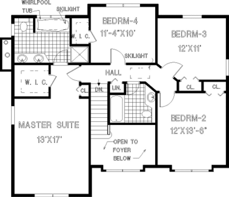 Second Floor Plan for House Plan #382049