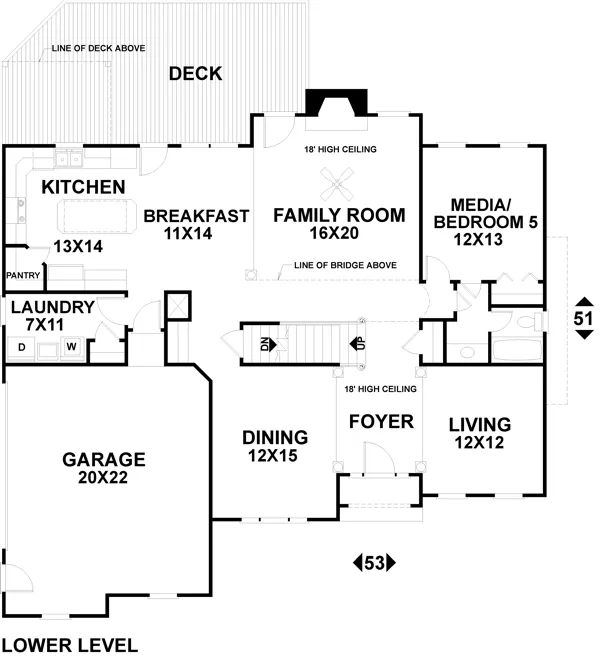 Main Floor Plan for House Plan #276003