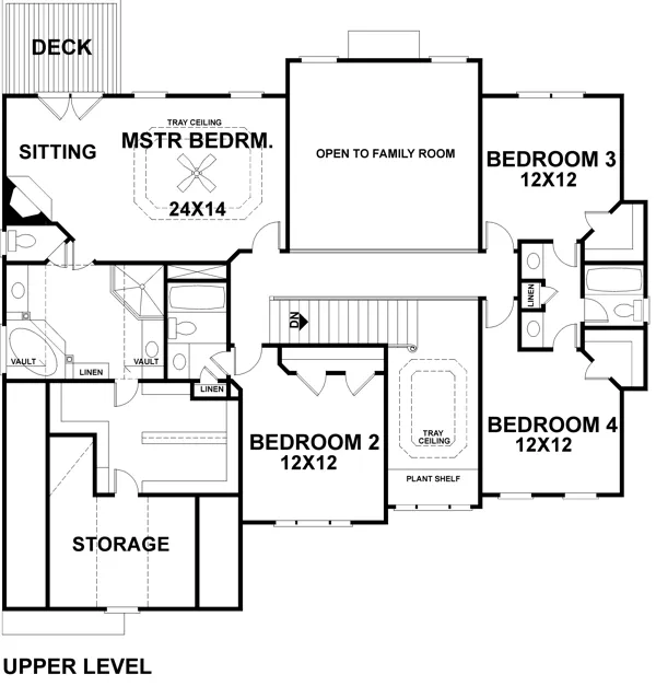 Second Floor Plan for House Plan #276003
