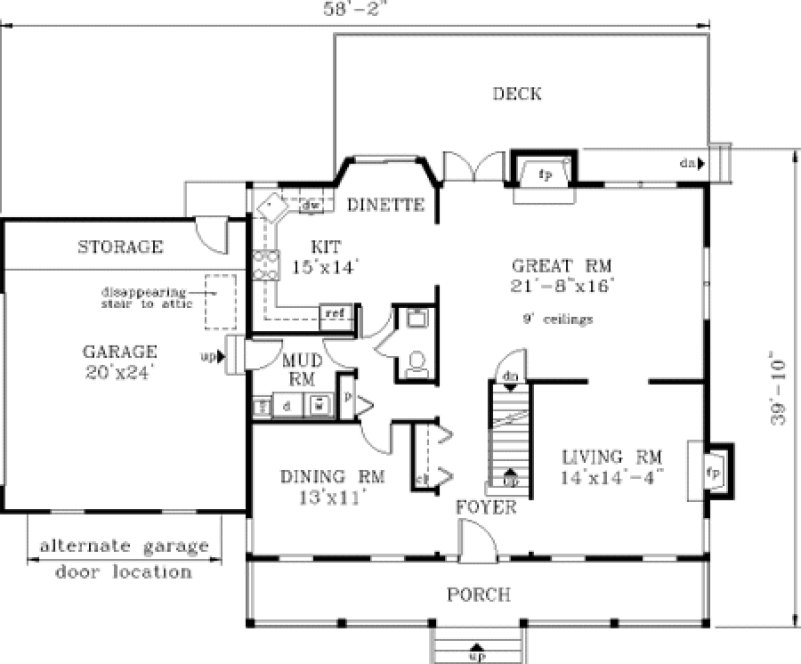Main Floor Plan for House Plan #380149