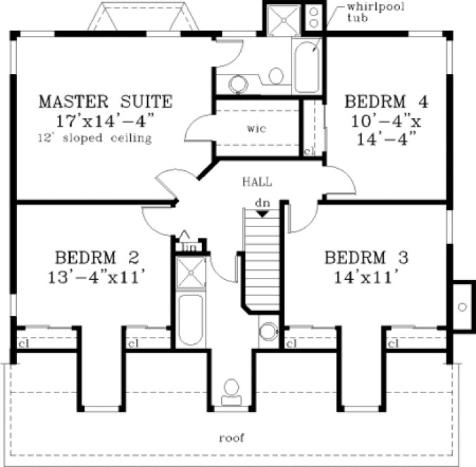 Second Floor Plan for House Plan #380149