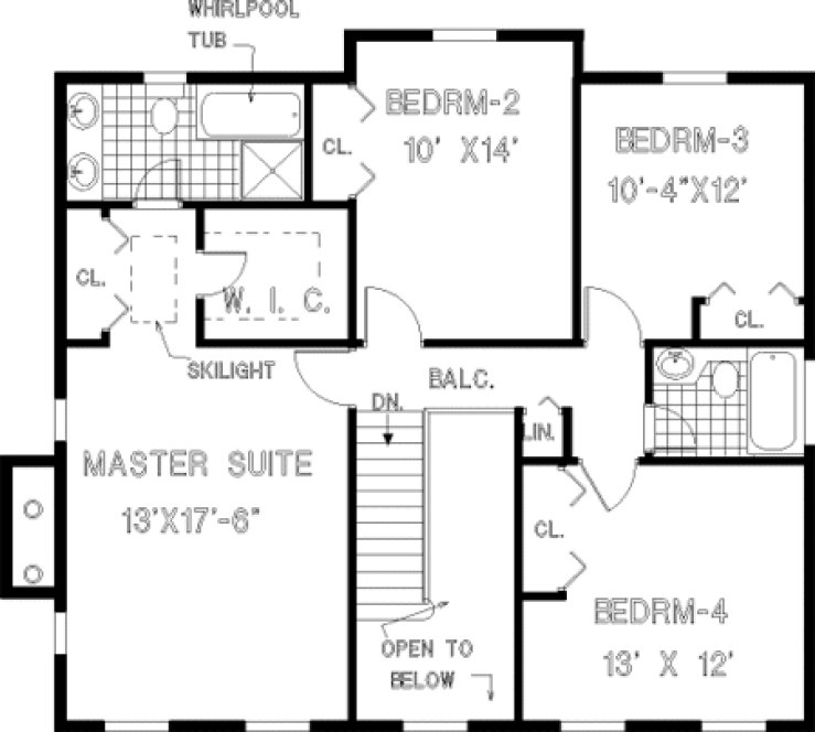 Second Floor Plan for House Plan #380749