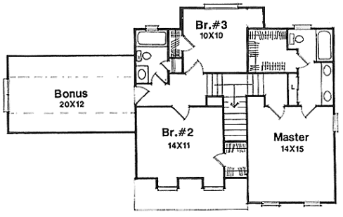 Second Floor Plan for House Plan #111071