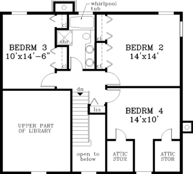 Second Floor Plan for House Plan #380949