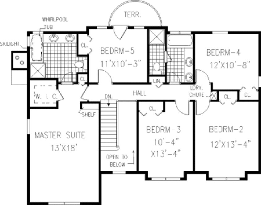 Second Floor Plan for House Plan #384059