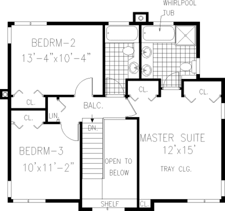 Second Floor Plan for House Plan #386059