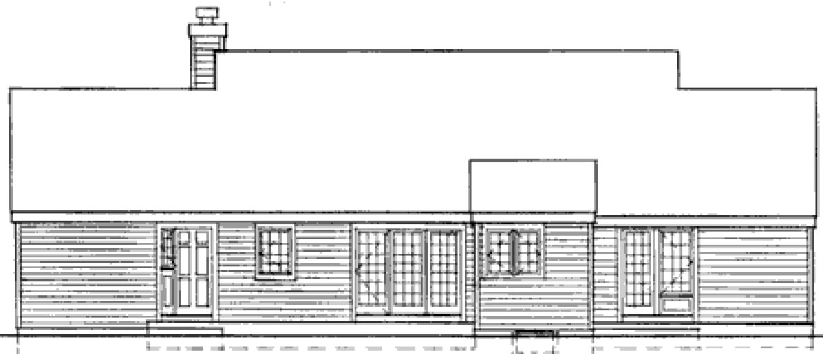 Rear Elevation for House Plan #387059