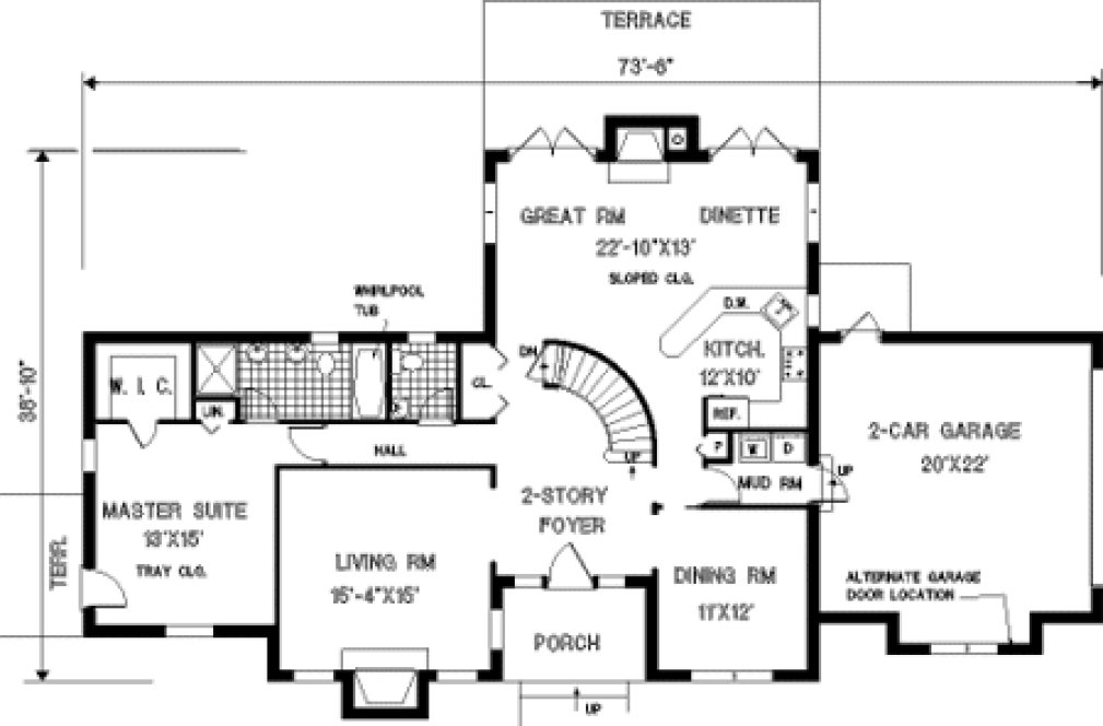 Main Floor Plan for House Plan #388059