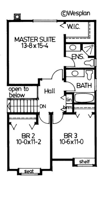 Second Floor Plan for House Plan #200276
