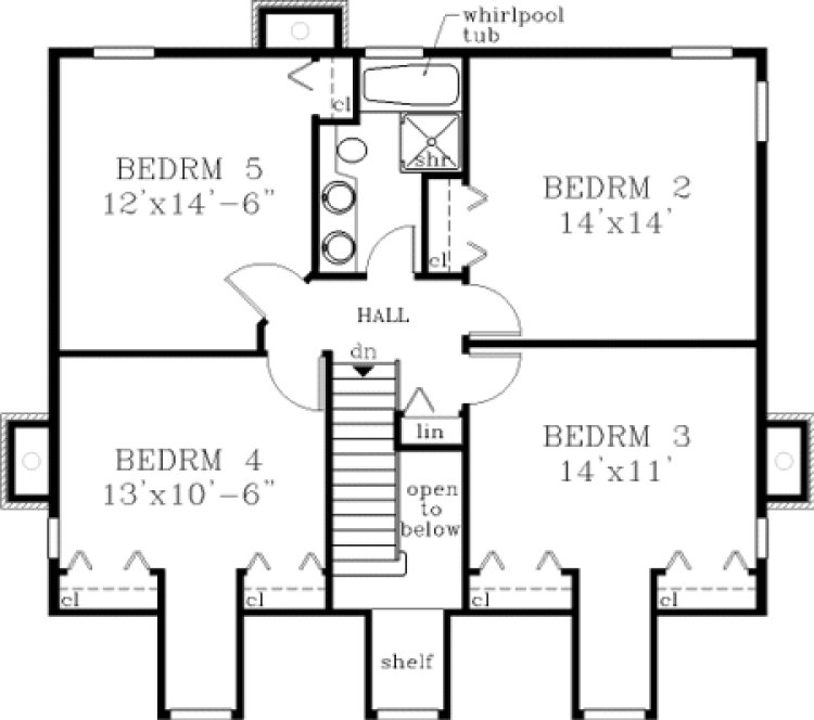 Second Floor Plan for House Plan #382159