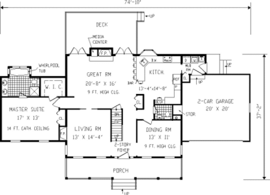 Main Floor Plan for House Plan #380259