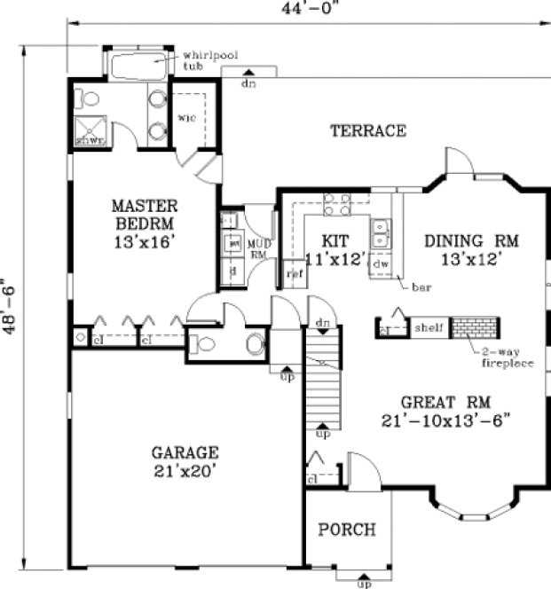 Main Floor Plan for House Plan #380359