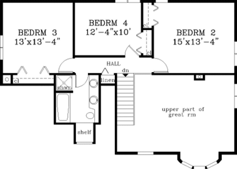 Second Floor Plan for House Plan #380359