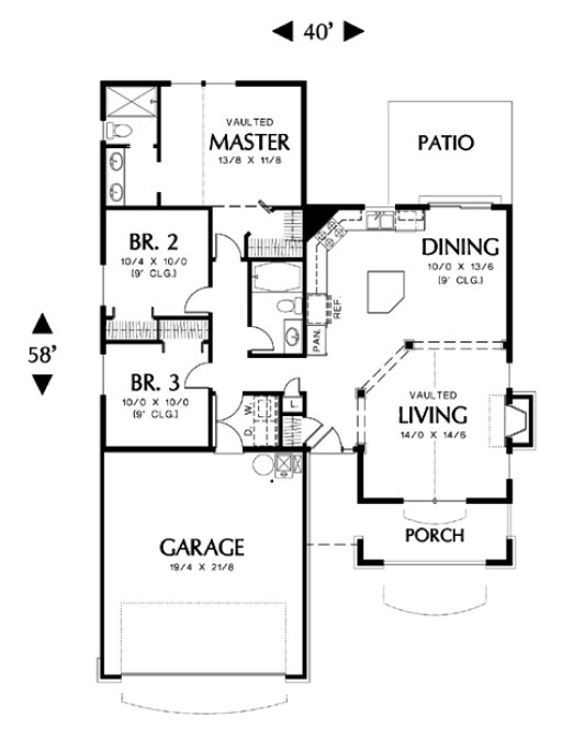 Main Floor Plan for House Plan #321113