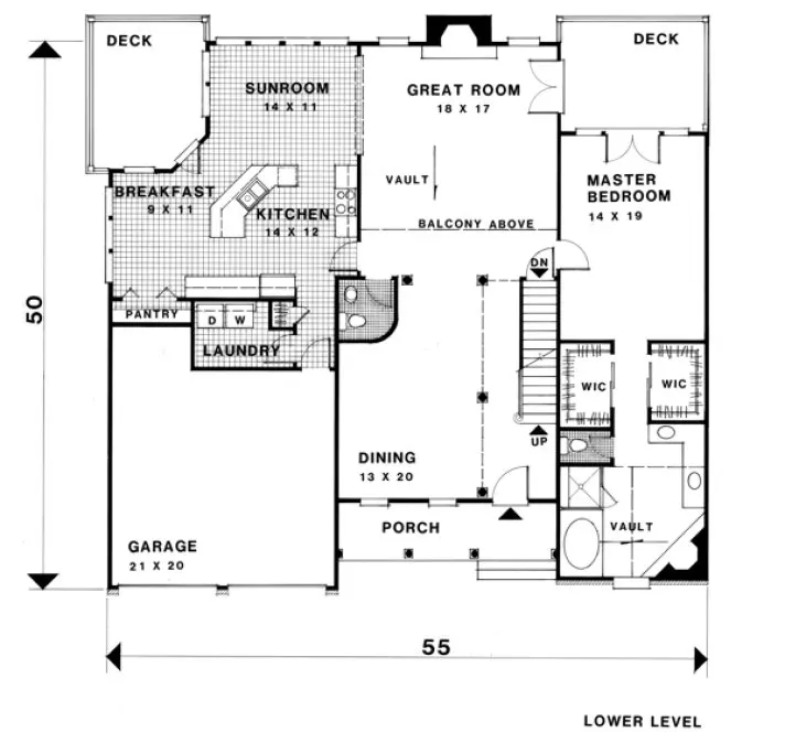 Main Floor Plan for House Plan #273003
